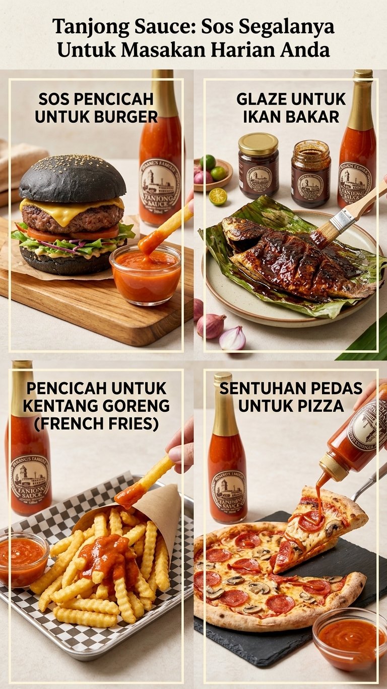 Burger, fries and pizza - Western everyday with Tanjong Sauce